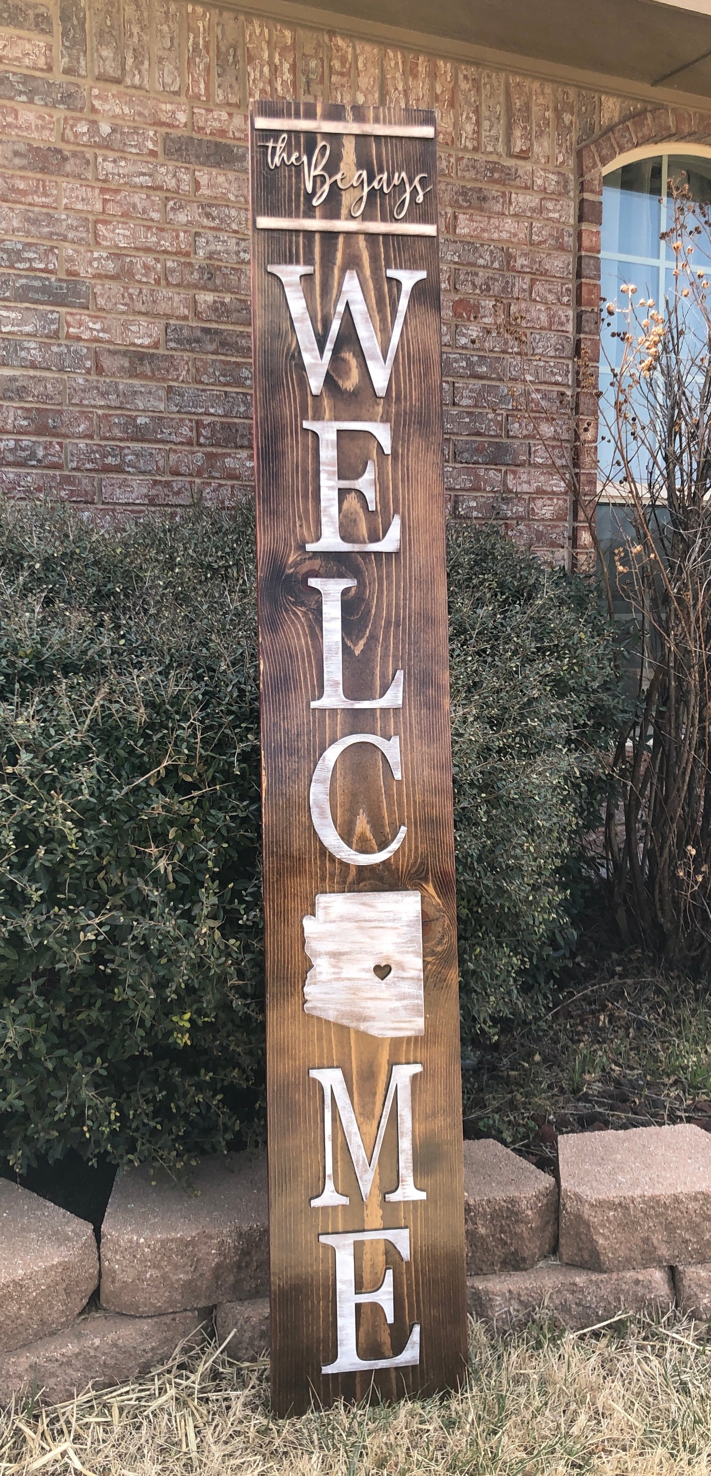 3D Family Name Porch Leaner | Custom Welcome Sign |