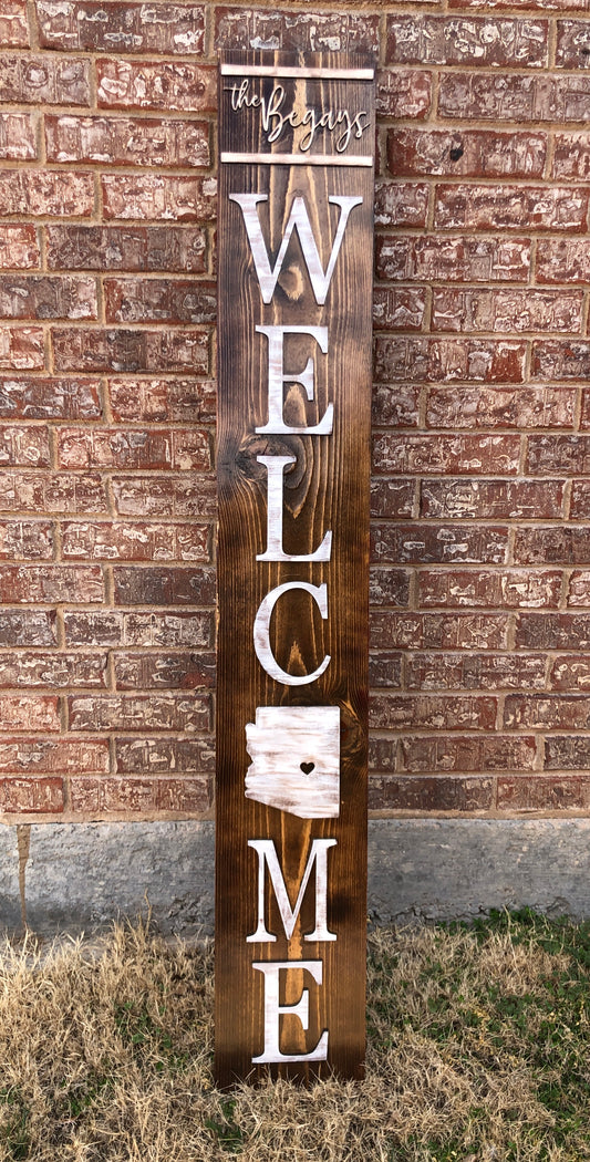 3D Family Name Porch Leaner | Custom Welcome Sign |